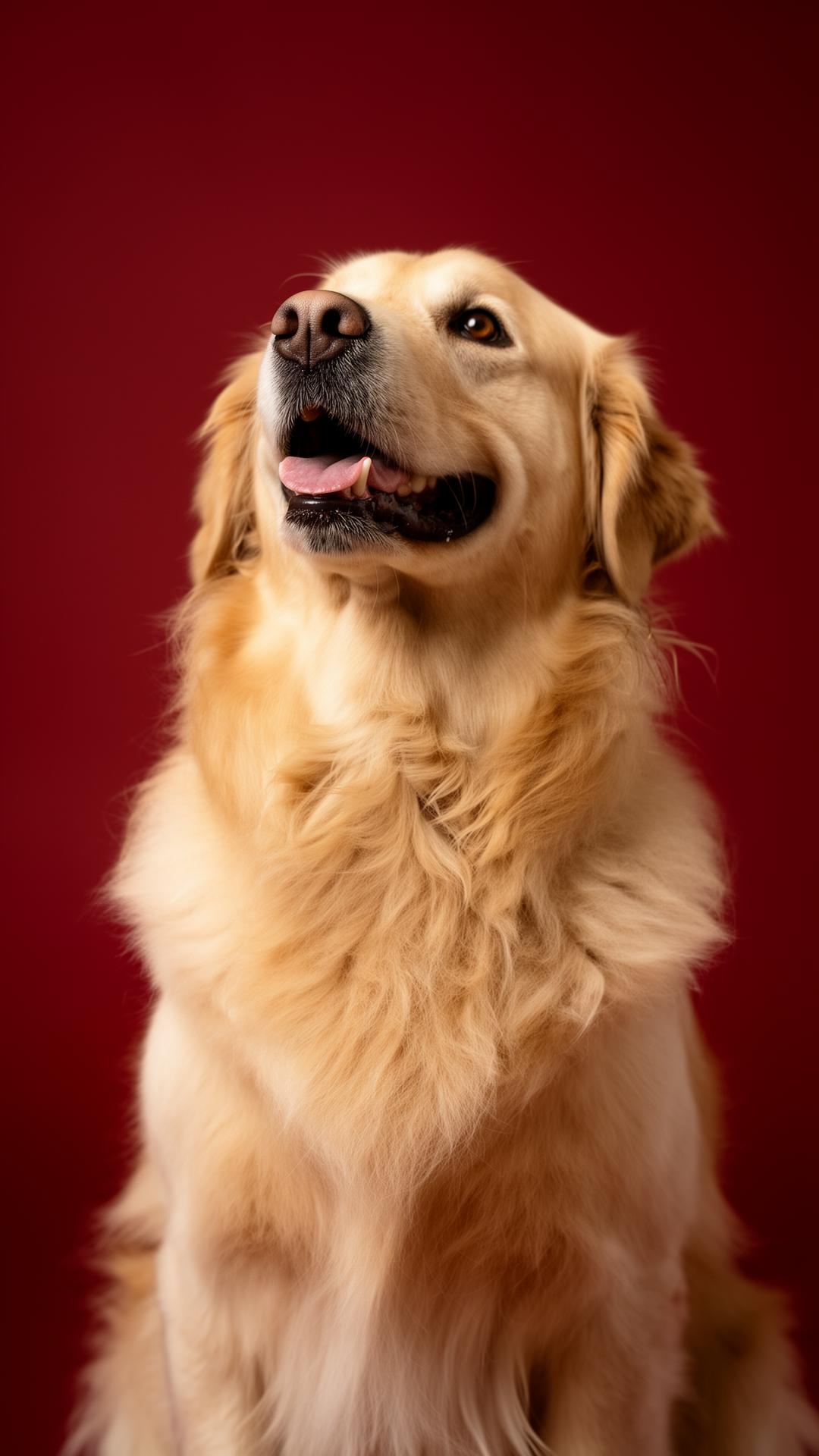 Happy freshly groomed golden retriever